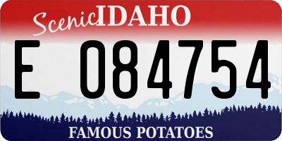 ID license plate E084754