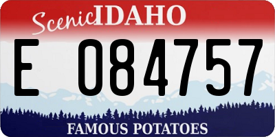 ID license plate E084757