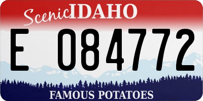 ID license plate E084772