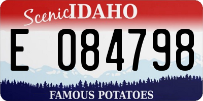 ID license plate E084798