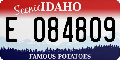 ID license plate E084809