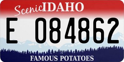 ID license plate E084862