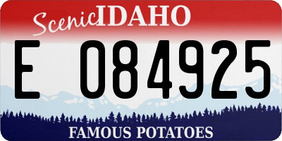 ID license plate E084925