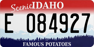 ID license plate E084927