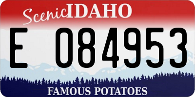 ID license plate E084953