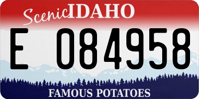ID license plate E084958