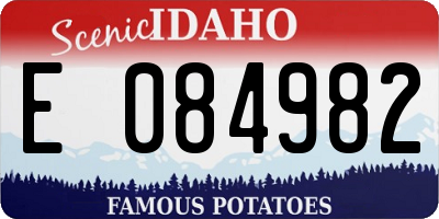 ID license plate E084982