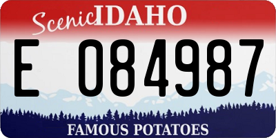 ID license plate E084987