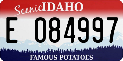 ID license plate E084997