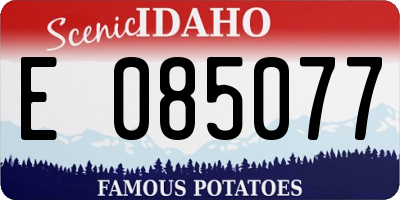 ID license plate E085077