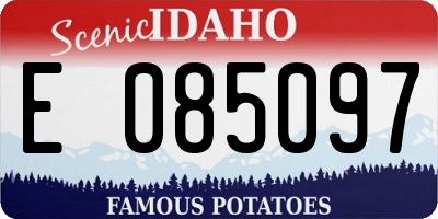 ID license plate E085097