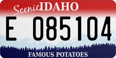 ID license plate E085104