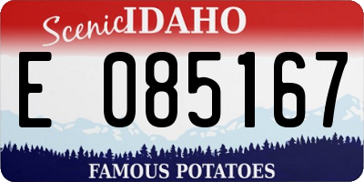 ID license plate E085167
