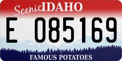 ID license plate E085169