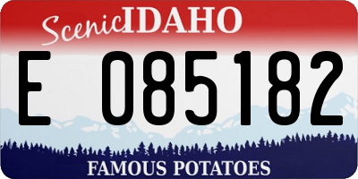 ID license plate E085182