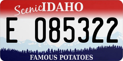 ID license plate E085322