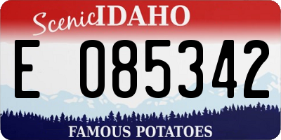 ID license plate E085342