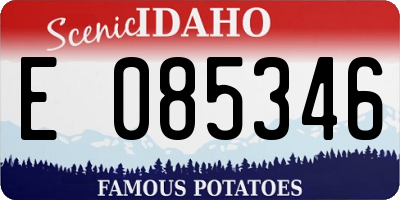 ID license plate E085346