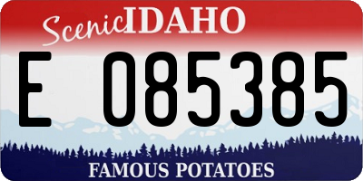 ID license plate E085385
