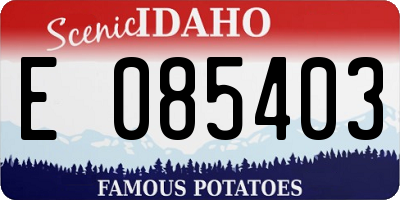 ID license plate E085403