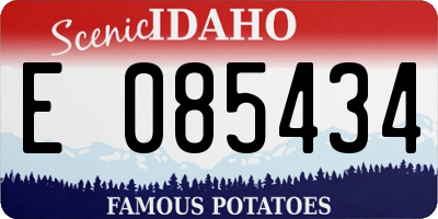 ID license plate E085434