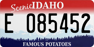 ID license plate E085452