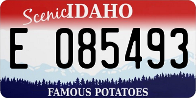 ID license plate E085493