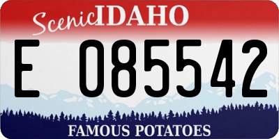 ID license plate E085542