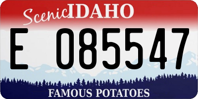 ID license plate E085547