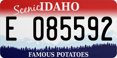 ID license plate E085592
