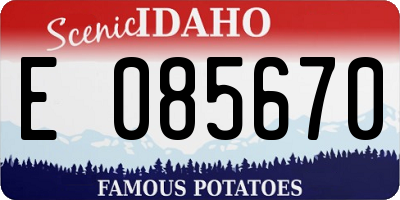 ID license plate E085670