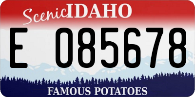 ID license plate E085678