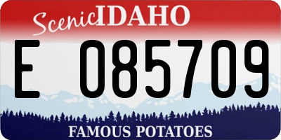 ID license plate E085709