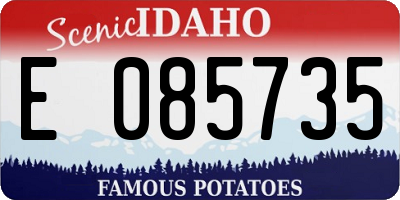 ID license plate E085735