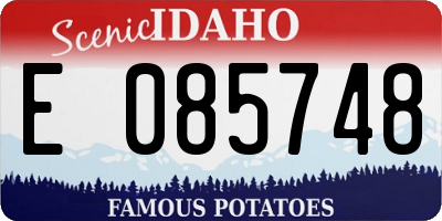 ID license plate E085748