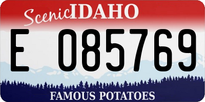 ID license plate E085769