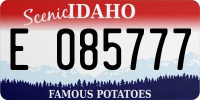 ID license plate E085777