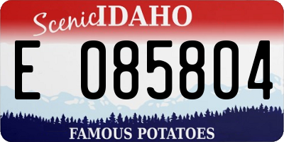 ID license plate E085804