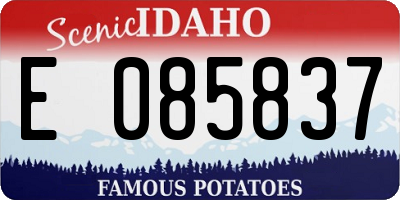 ID license plate E085837