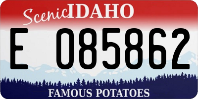 ID license plate E085862