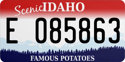 ID license plate E085863