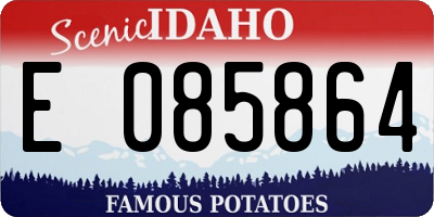 ID license plate E085864