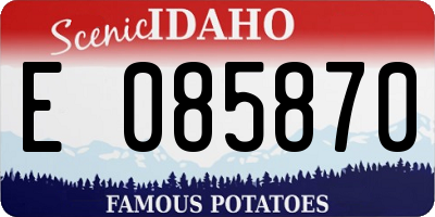 ID license plate E085870