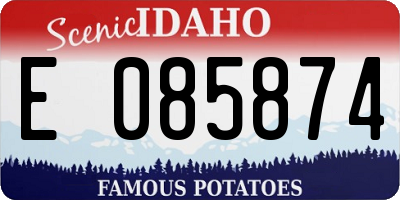 ID license plate E085874