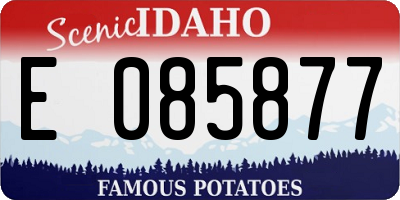 ID license plate E085877