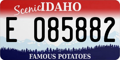 ID license plate E085882