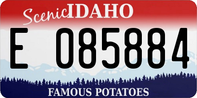ID license plate E085884