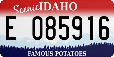 ID license plate E085916