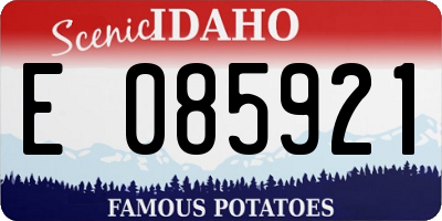 ID license plate E085921
