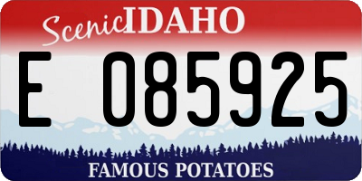 ID license plate E085925